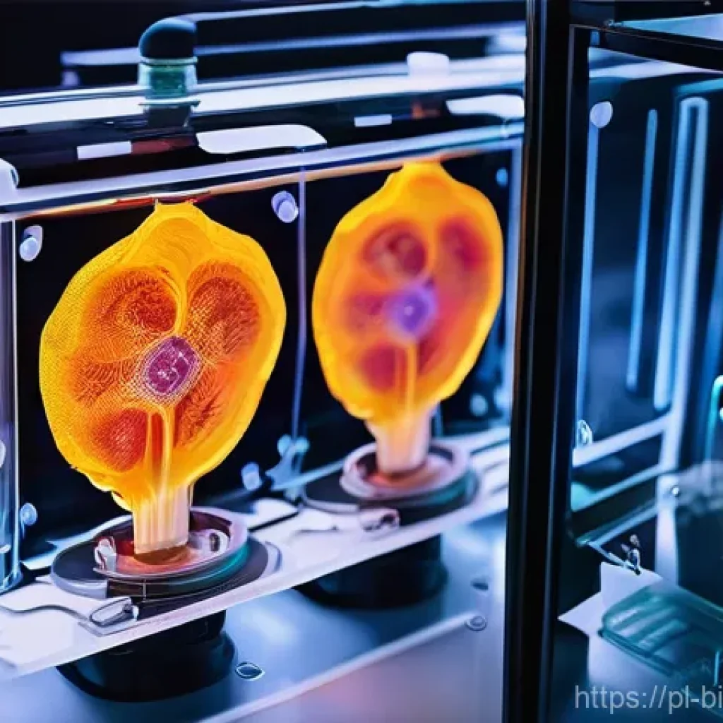 바이오프린팅 기술이 의료 산업에 미치는 영향 - **Prompt 1: The Genesis of Life: Bioprinting a Future Organ**
"A visually stunning, high-definit...