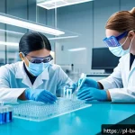 Home 20 바이오프린팅의 혁신을 위한 창의적 접근법 - A futuristic biomedical laboratory setting in Poland, featuring advanced 3D bioprinters actively cre...