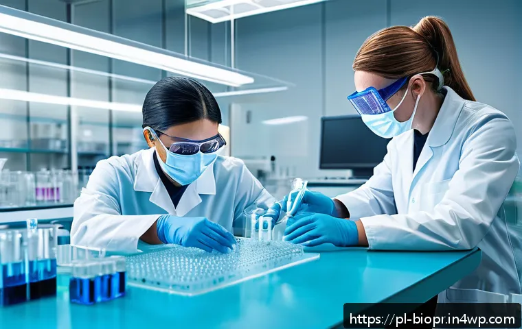 바이오프린팅의 혁신을 위한 창의적 접근법 - A futuristic biomedical laboratory setting in Poland, featuring advanced 3D bioprinters actively cre...