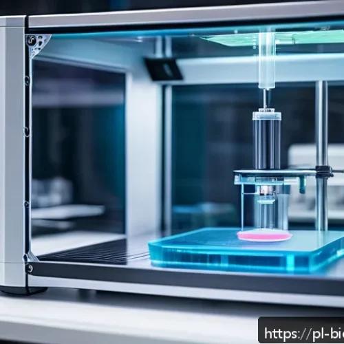 Home 31 바이오프린팅의 연구개발 R D 트렌드 - A futuristic laboratory scene showcasing a multi-material 3D bioprinter in action, printing complex ...