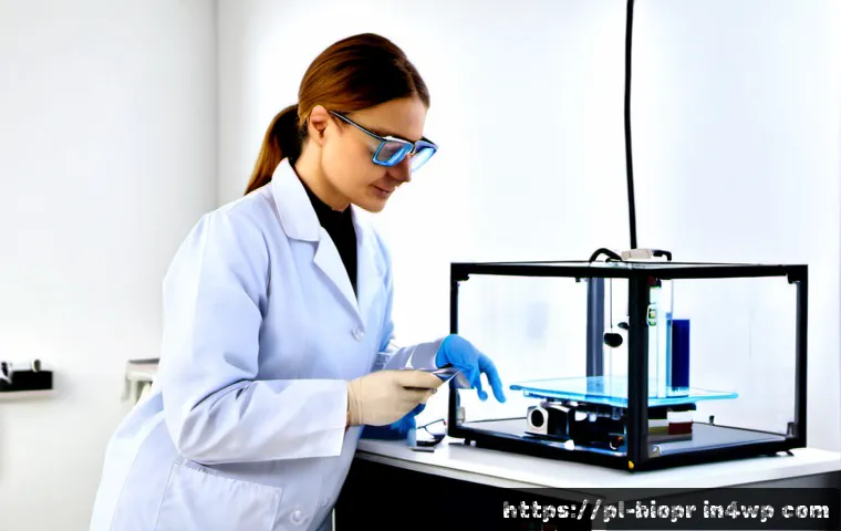 Home 17 바이오프린팅을 통한 환자 맞춤형 치료 방법 - Photorealistic hospital bioprinting laboratory in Poland, Polish female biomedical engineer in clean...